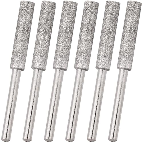 PAGOW Pacote com 6 lixas para moagem de rebarbas, afiador de motosserra de 3/40.6 cm, brocas de poli