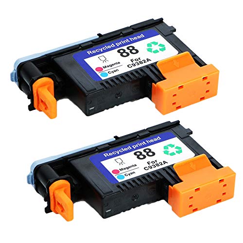 Karl Aiken 2 x Cyan/Magenta Remanufactured Printhead HP 88 C9381 to C9382 A Compatible with HP Officejet with K550 K5400 K8600 L550 L580 L650 L7000 L7400 L7480 L7550 L7555 L7580