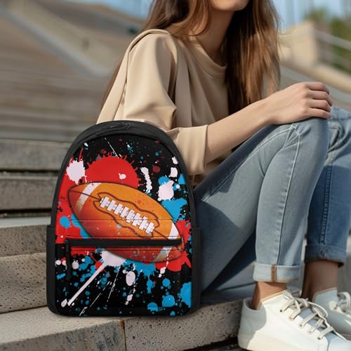 BIGCARJOB Colorful Art Rugby School Backpack for Boys Girls School Bags Kids Back to School Bookbags Large Rucksack Teens Adult Casual Daypack Soccer Schoolbags for Kindergarten Elementary3