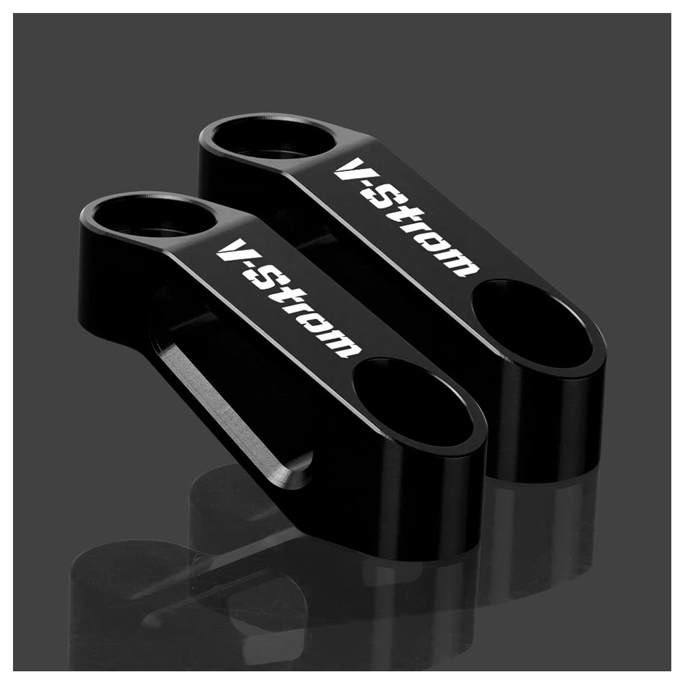 For V-strom 1000 650 1050 XT 250 Any year Motorcycle Rearview Mirror Risers Extenders DL1000 DL650 DL250 vstrom1000 vstrom650 vstrom1050xt Accessories (black)