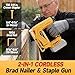 3/8” Electric Staple Gun for De-Walt 20V Battery, 2-in-1 Cordless Brad Nailer & Electric Nail Gun, 1000 Nails and Staples(Max 14mm), Impact Force Adjustment, Cordless Staple Gun for DIY(Tool Only)
