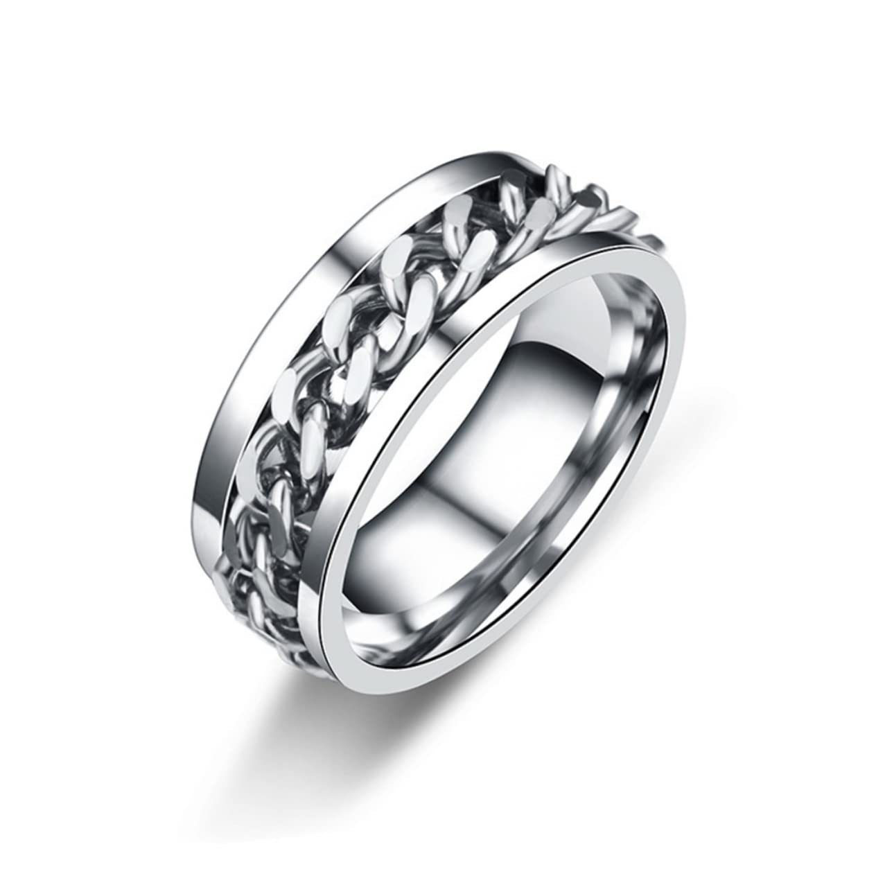Jewellery Edelstahl einfach für Männer kreativer Mode Fingerstahl Farbgröße 8 ideal als Ring oder einzigartig mit Box Jewellery