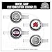 British Wire Wheel Zenith Style 2 Ear Cut Spinner Caps (Set of 4) | Triple Chrome Plated 2 Bar/Wing Straight Knock Off Spinner Caps with Wheel Chip Recess | Designed for Lowrider Cars with Wire Wheels