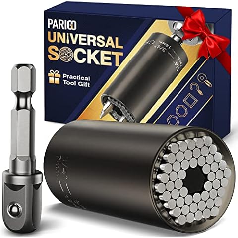 Christmas Stocking Stuffer Gifts for Men - Super Universal Socket Tools Gifts for Adults, Socket Set with Power Drill Adapter Super Grip Socket (7-19mm) Cool Gadgets for Men Women Husband Handy DIY Cover