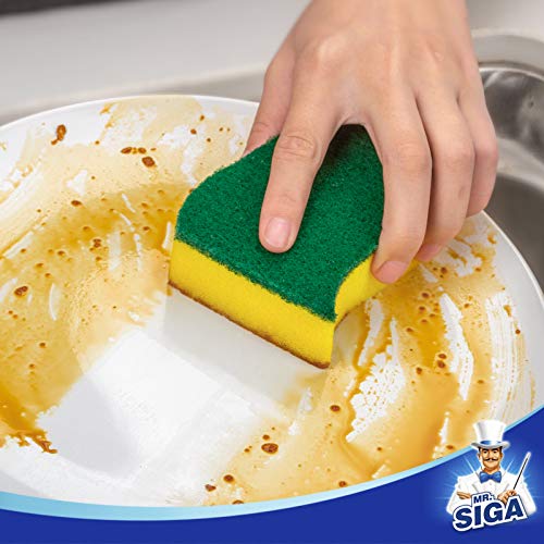 Mr.siga Heavy Duty Scrub Sponge, 24 Count, Size:11 X 7 X 3Cm, 4.3" X 2.8" X 1.2" #TOP5