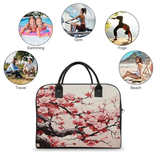 Maletín Floral Japonés para Laptop Ligero y Casual miniatura 4