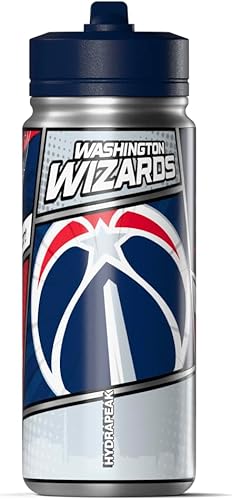 Miniatura 77 de Hydrapeak x NBA Los Angeles Lakers Botella de agua de 591 ml de acero inoxidable, botella deportiva con doble pared aislada con licencia oficial,