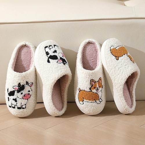 Animal Slippers for Women Comfortable Warm Open Toe Non Slip Cozy Home Slippers Couples Winter Cute Flat Shoes4