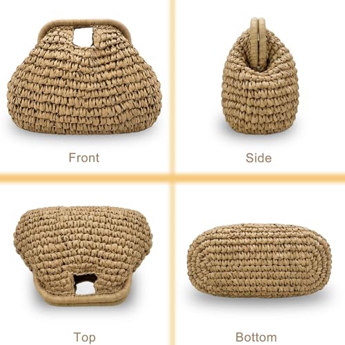 Image of Beurlike Straw Clutch Purses for Women Crossbody Vacation handbags Woven Boho Pouch bags summer Beach Evening Bags