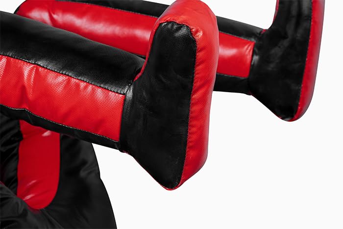 MMA Grappling Dummy 180 cm – Judo, Wrestling, BJJ, Selbstverteidigungstraining Dummy Vinylstoff Ungefüllter Boxsack für Submission- und Verteidigungsübungen (Red - Vinyl)