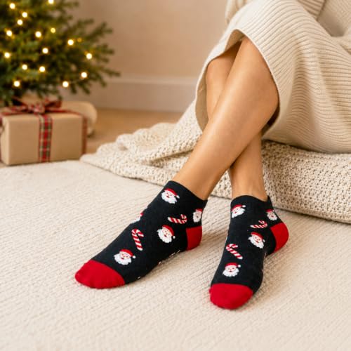 Image of Mint & Oak Low Cut Ankle Women Socks, Christmas Gift Quirky Socks For Friends, Cute Funky Socks, Christmas Secret Santa Gifts For Women