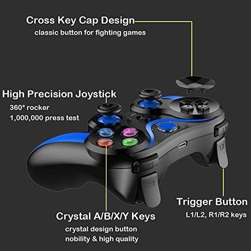 Wireless Mobile Game Controller for iOS iPhone & Android, Arvin Bluetooth gaming Gamepad Joystick for Most Arcade, MFi Games, Cloud Gaming, compatible with iPhone 13/13 pro max, Samsung-COD, Apex