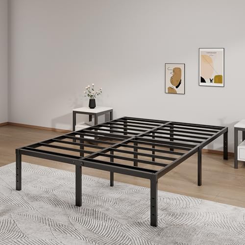 Image of LUMUNANCE Metal Bed Frame Full Size - 16 Inch Heavy-Duty Full Platform Bed Frame No Box Spring Needed, Easy Assembly, Noise-Free, Sturdy Mattress Foundation, Underbed Storage Space