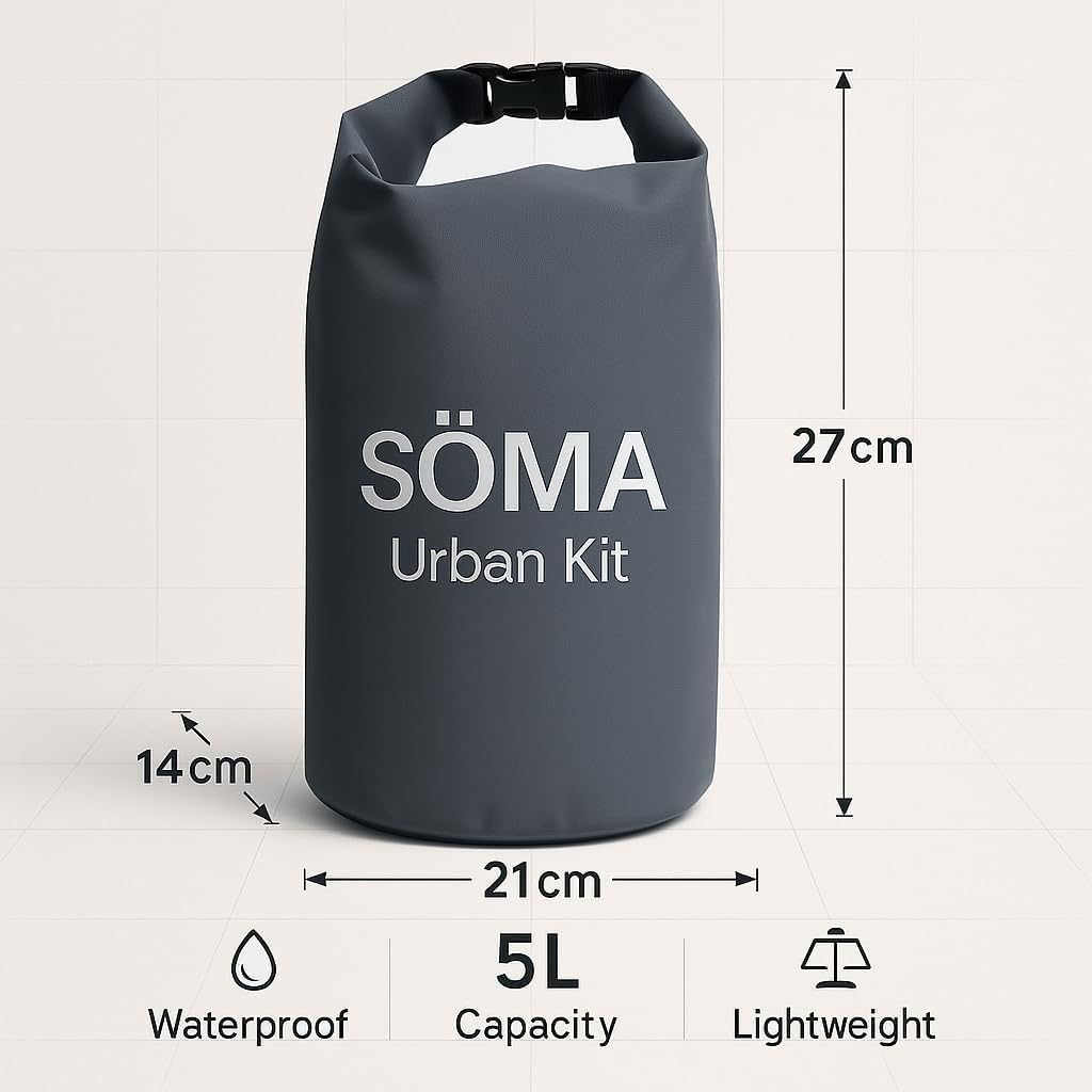 Urban Kit – Kit de Survie 72h Complet Appartement & Ville – Sac d'Évacuation Étanche avec Radio Dynamo Solaire, Chargeur Téléphone, Lampe & Soins – Idéal Urgence, Coupure, Crise