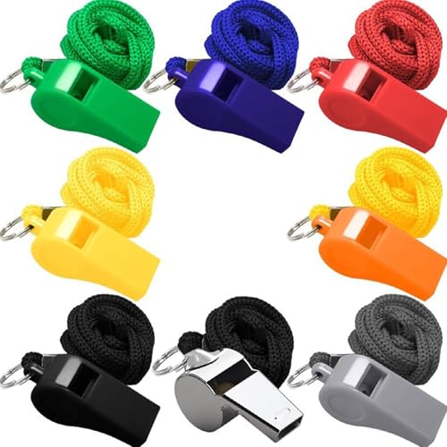12 silbatos deportivos ruidosos con cordón para árbitros miniatura 4