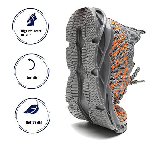 DADAWEN Boys Girls Sneakers Kids Lightweight Breathable Tennis Athletic Running Shoes for Toddler/Little Kid/Big Kid Grey US Size 11.5 M Little Kid2