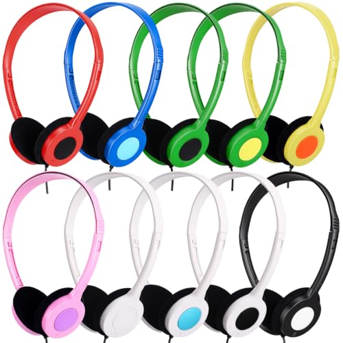 Image of Konohan 10 Pack Headphones Bulk Classroom Headphones, Colorful, Fresh