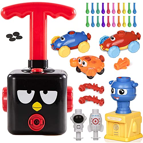 HIRNAYA-Balloon-Launcher-car-Toy-Set-Balloon-Powered-Car-Toy-with-Launch-Tower-and-Pump-20-Balloons-Fun-Educational-Balloon-Toys-with-20-Balloons-Gifts-for-Kids-Boys-Girls-Upgraded-Black