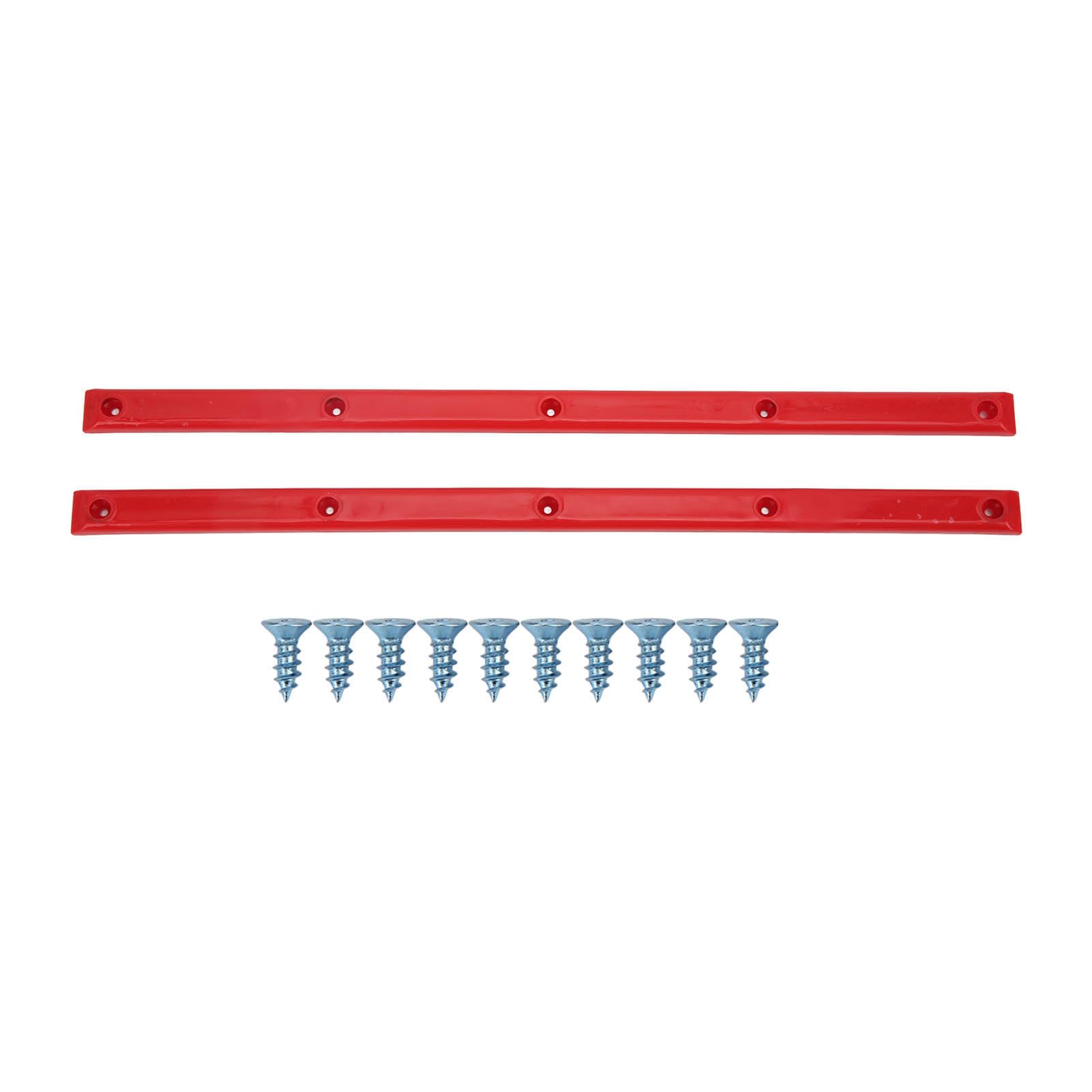 2Pcs Skateboard Rails Protector Wear-resistant Flexible Ribs Bones Board Rails with Mount Screws(red) Cycling