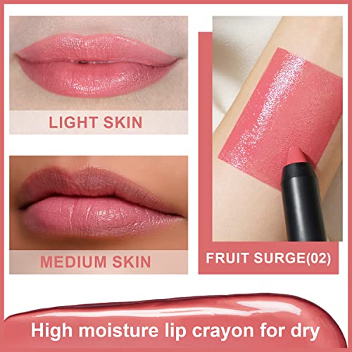 Oulac Pink Nude Lipstick - Moisturizing Lipstick Tinted Lip Balm For Dry Lips, Hydrating Creamy Lip Crayon & Blush - Lip Color And Cheeks Makeup | 2.48G, Fruit Surge (02) #TOP1