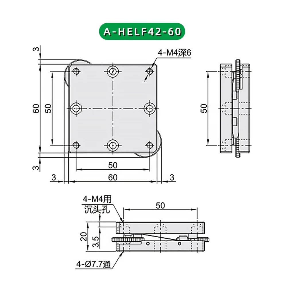 Tavolino Inclinabile Manuale dell'Asse XY, Piattaforma Regolabile con Micrometro di Precisione AHELF42-60 (±2°), per Microscopia e Automazione