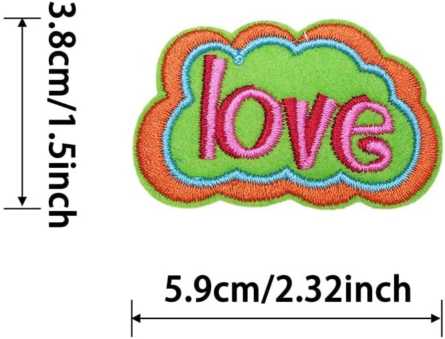 3 pcs Embroidered Patches with the Word Love Using hot melt Adhesive image 2