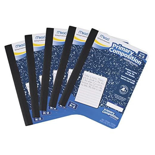 Mead Composition Books/Notebooks, Primary, Grades K-2, Wide Ruled Paper, 100 Sheets, 5 Pack (72900)