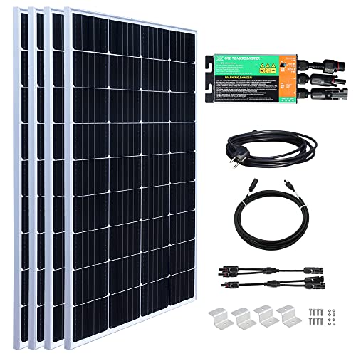 Gasolarxy Balkonkraftwerk 600W Komplett Steckdose 4 Stück 150 Watt Solarpanel 600w Wechselrichter Schuko genehmigungsfrei (watts, 600) Cover