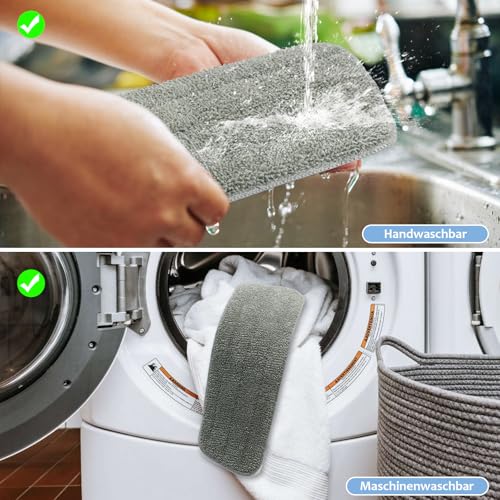 Bodenwischer mit Sprühfunktion, Sprühwischer Bodenwischer mit 6 Waschbaren Mikrofaser Pads, Spray Mop 360 Grad Rotierender Wischmopp mit 350ML Wassertank, Home Küche Wischer Bodenreinigung – Bild 7