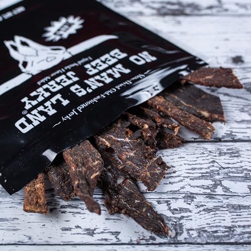 Image of No Mans Land Slow-Dried Beef Jerky | Smoked & Seasoned Jerky Strips | High Protein, Low Carb Beef Snack | Gluten Free - MILD (6oz)