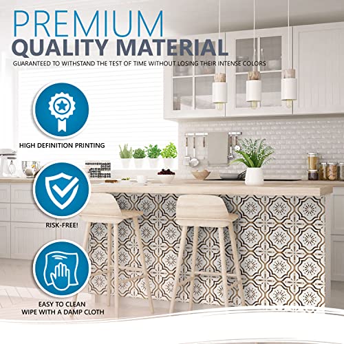 Black & White Collection Peel And Stick Tile Stickers 24 Pc Set Backsplash Tile Decals Bathroom & Kitchen Vinyl Wall Decals Easy To Apply Just Peel & Stick Home Decor (Black & White B5, 4X4 Inch) #TOP2