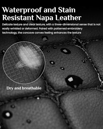 Image of STHIRA 3Pcs Black PU Leather Car Seat Covers with Anti-Slip Silicone Dot & Storage Pouch