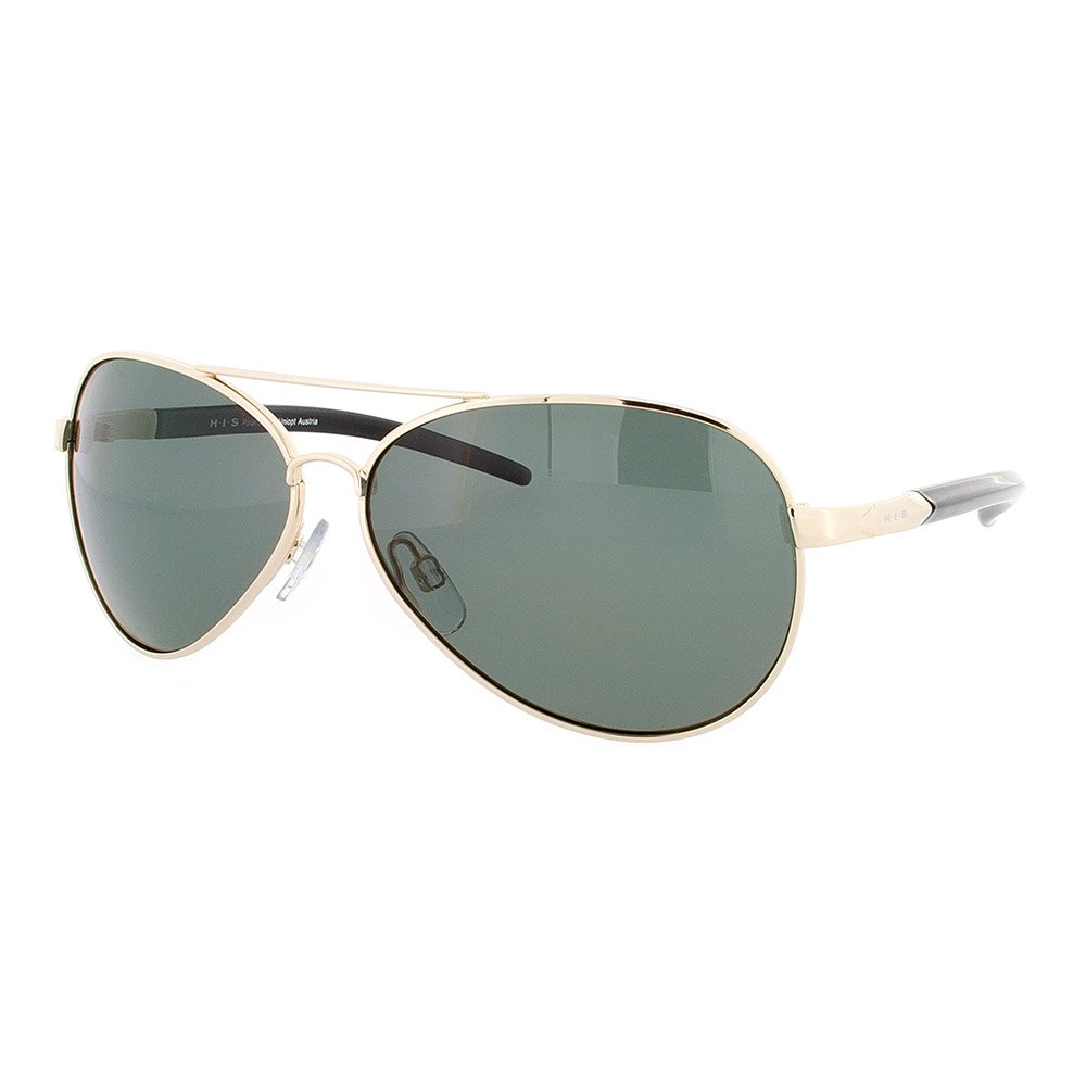 h.i.s Polarized Gafas de sol infantiles hp00100, cepillado Verde, lentes grises, 1 pieza