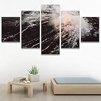 SIGNWIN 5 Panel Canvas Wall Art Beach Blue Coastal Cool Photography Relax/Calm for Home Decorations Ready to Hang - 60
