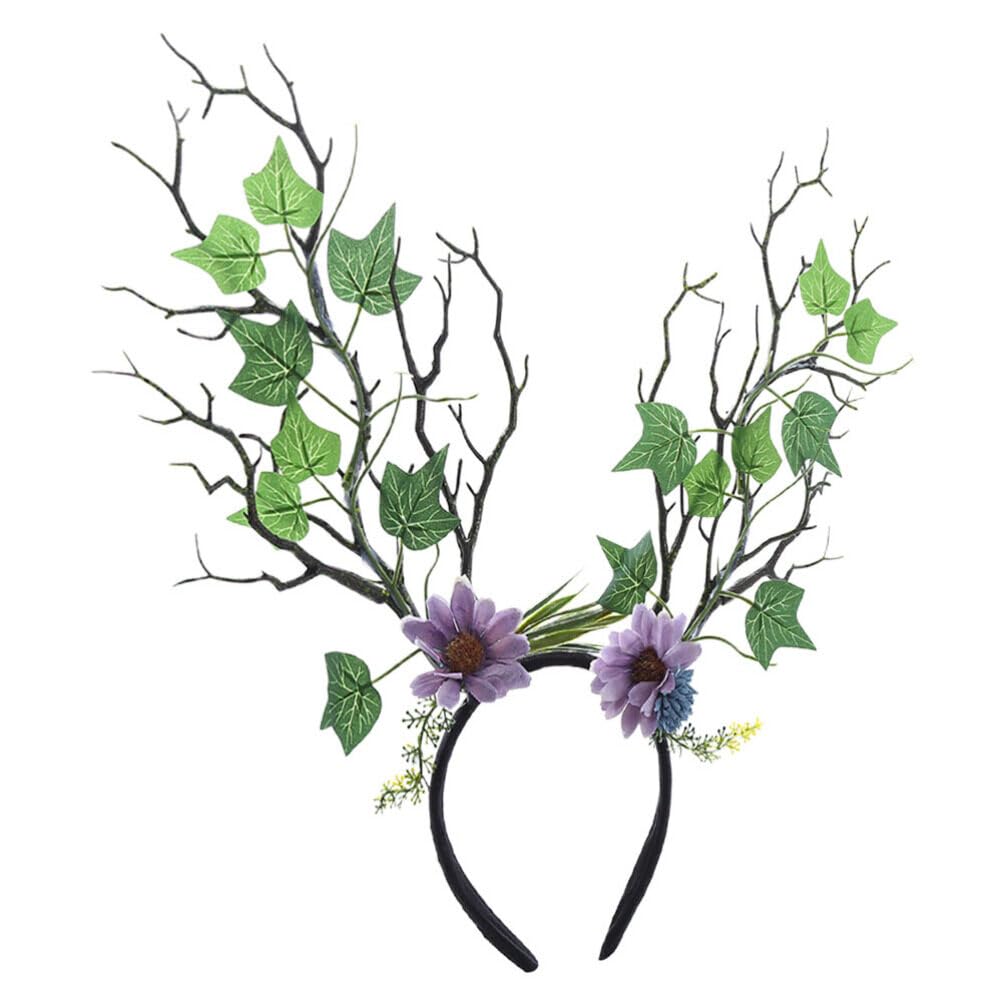 Headband Tree Branches Deer Antler Crown Headbands Tree Branches Butterfly Antlers Headband Bohemian Forest Goddess Headwear