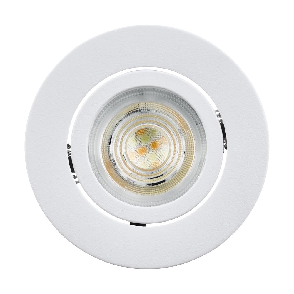 Eglo connect.z Smart Home Led faretto da incasso Saliceto-Z in alluminio bianco, Ø 88 mm, ZigBee, app e controllo vocale, colore della luce, dimmerabile