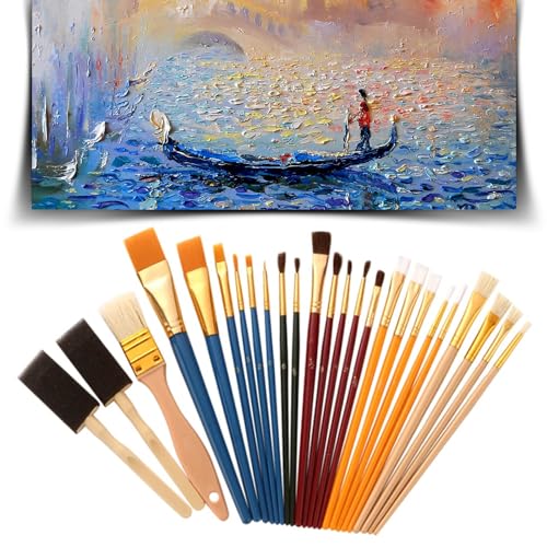 Catálogo de Sets de pinceles y brochas para comprar online. 46 LSXD Pinceles para Acuarela, Juego de 25 Pzs Pinceles para Pintura Acrilica Profesionales, Cabeza Plana y con Punta, Cepillo de Espuma, Kit de Pinceles para Oleo para Niños,...
