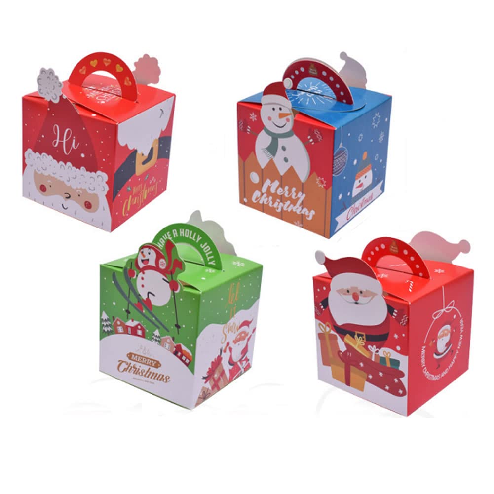 Dusenly 20pcs Christmas Candy Boxes Paper Gift Boxes Fruit Treat Goody Sweet Boxes for Christmas Party Favor Bags Decorations