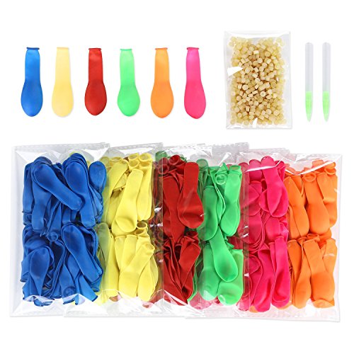 600 PCS Water Balloons Refill Kit for Used Straws 6 Assorted colors