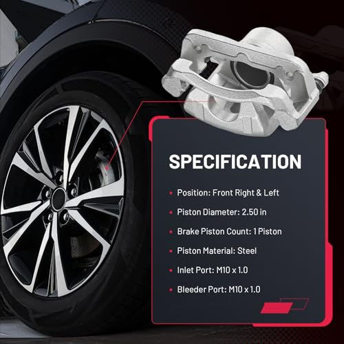 Image of BDFHYK 19-B2670 19-B2671 Front Disc Brake Caliper Assembly Compatible with Honda Pilot 2003 2004 2005 2006 2007 2008 3.5L V6 GAS 2pcs