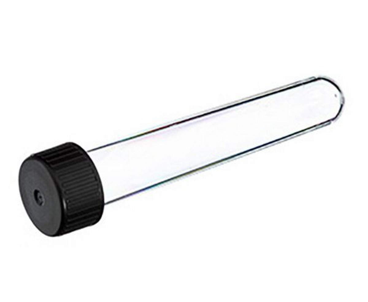 163177 Test Tube with Screw Cap, Round Bottom, 16mm Diameter, 100mm Height, 12ml Nominal Volume, Polystyrene, Black (Pack of 900)
