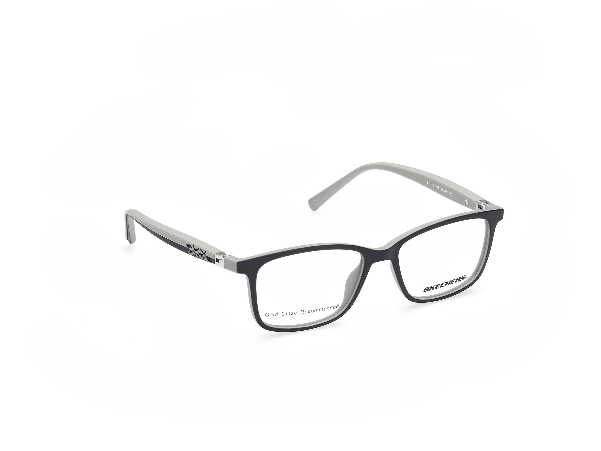 Skechers Brille mit Sehstärke für Jungen optional mit Sonnenbrillentönung oder Blaulichtfilter, Rechteckig, gefertigt aus Kunststoff, Modell: SE1173 (inklusive Brillenetui)
