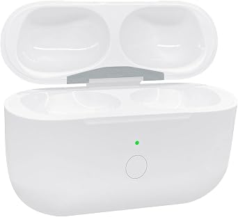 Replacement Wireless Charging Case for Air Pods Pro 1st & 2nd Gen Compatible with Magnetic Wireless Chargers, Bluetooth Auto-Pairing, White Case Only, No Earbuds