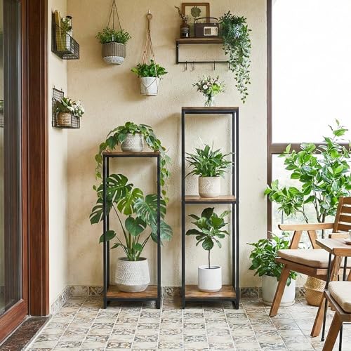 Support pot de fleur d'angle pour optimiser l'espace du salon moderne