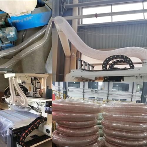 C Manguera flexible de recogida de polvo con alambre de acero en espiral, manguera de vacío resistente para carpintería, extracción de polvo industrial, 4 pulgadas de diámetro, duradera y flexible