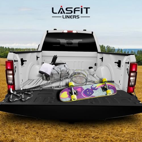 Image of LASFIT Floor Mat Truck Tailgate Mat for 2022 2021 2020 2019 2018 2017 Ford Super Duty F250 F350 F450 Truck Bed (Not Fit Drop-in Liners) All Weather Protector TPE Tailgate Liner,1pc Black