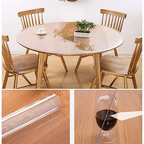Protection de table contre rayures PVC transparent 180 cm rond - 3