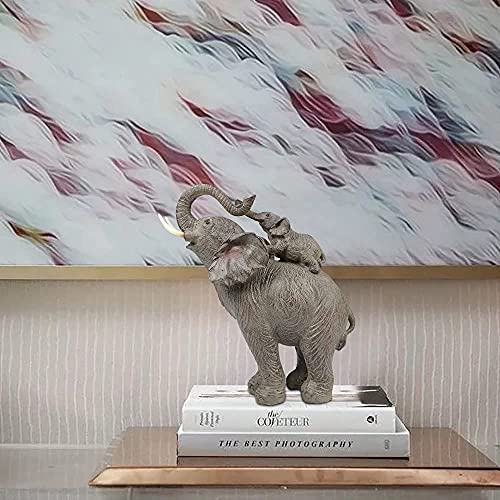Fumisee Elephant Statue Home Decor, Elephant Gifts For Women, Elephant And Baby Statue Elephant Figurines Decorations For Living Room, Office, Shelf, Bookshelf, Table, Good Gifts For Mom, Mother #TOP4