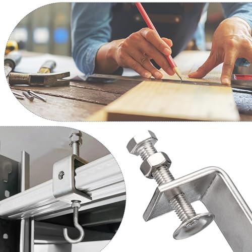 Awclub 4er-Pack 304 Edelstahl C-Klemmen mit 100mm/3,94' stabiler breiter Backenöffnung Tiger-Klemme für Holzbearbeitung Schweißen Konstruktion Haushalt Halterung