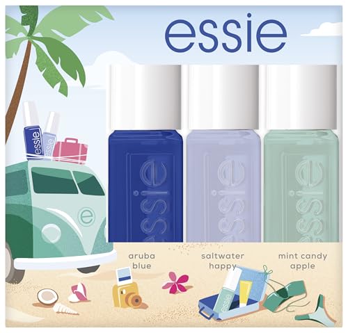 Essie Kit de vernis à ongles d'été Offshore Mini Trio Kit n° 92 Aruba Blue, 374 Saltwater Happy, 99 Mint Candy Apple - 5 ml chacun